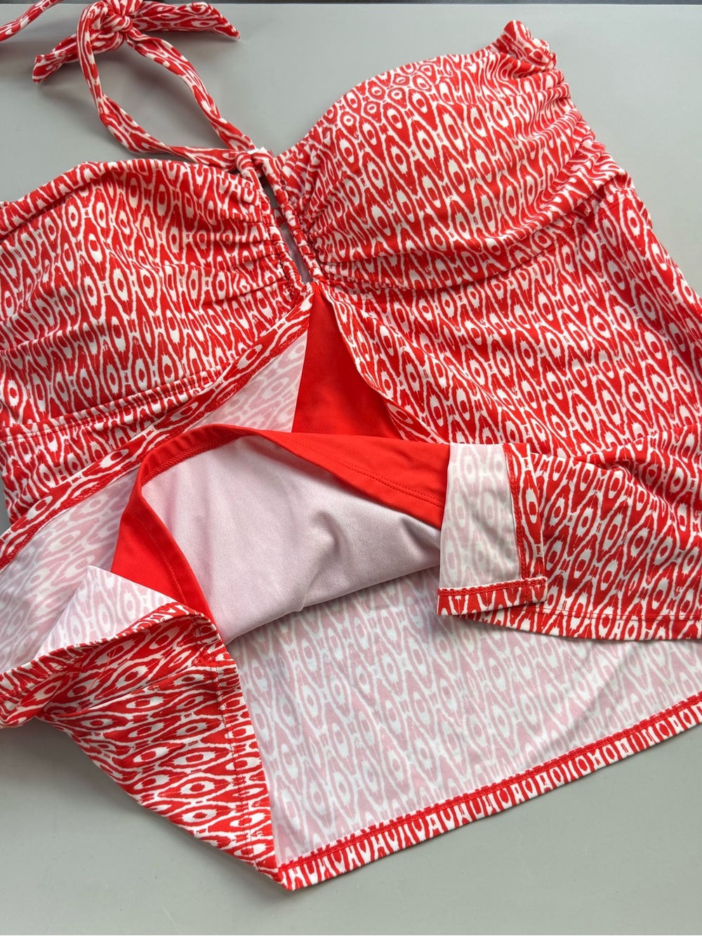 Jones New York Sport Red White Halter Tankini Swim Top Women’s 16 / XXL - Picture 2 of 6